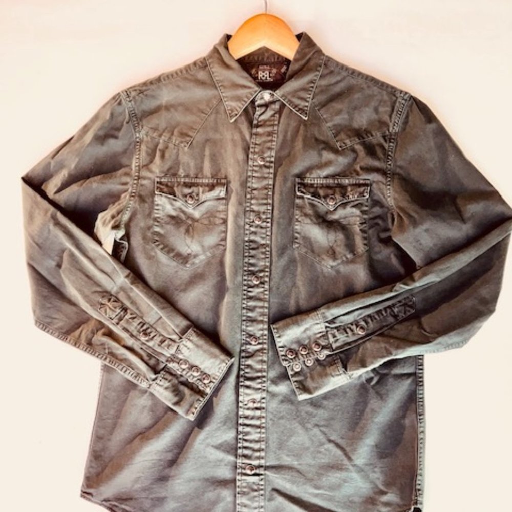 Double RL Men's Black Western Shirt